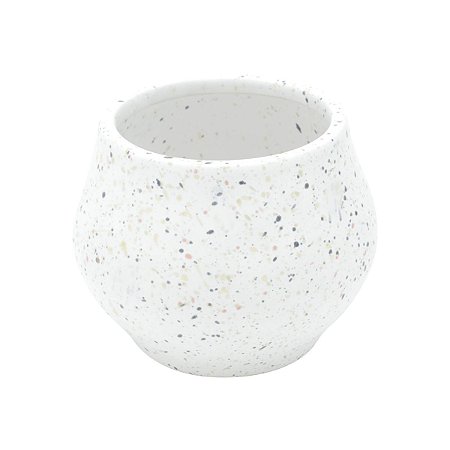 VASO DECORATIVO CERÂMICA BRANCO 12x10cm