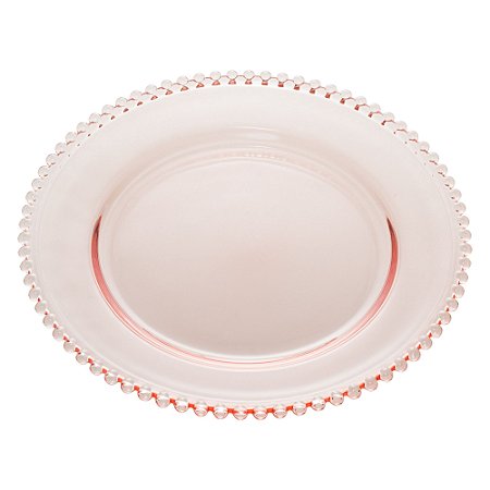 PRATO CRISTAL PEARL ROSA 28cm