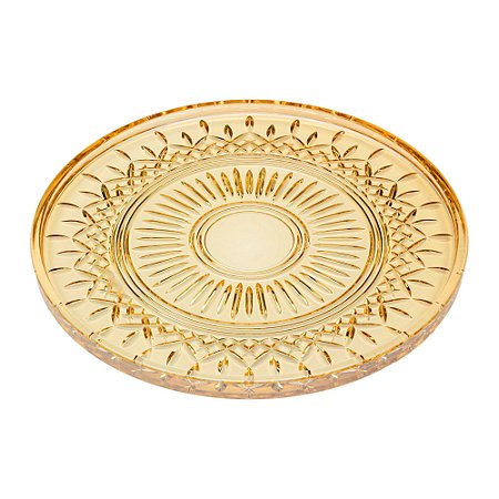 PRATO CRISTAL P/SERVIR LYS ÂMBAR 32cm