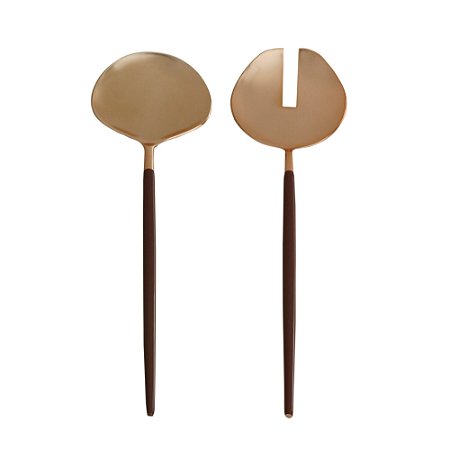 CJ 2PC AÇO INOX P/SALADA KYOTO ROSÉ GOLD/CARMIM