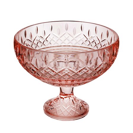 CENTRO DE MESA CRISTAL C/PÉ LYS ROSA 25x20cm