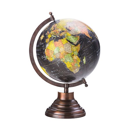 GLOBO DECORATIVO DE PLÁSTICO C/BASE DE FERRO 20,5cm