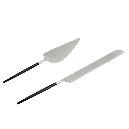 CJ 2PC AÇO INOX P/BOLO KYOTO INOX/PRETO