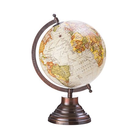 GLOBO DECORATIVO DE PLÁSTICO C/BASE DE FERRO 20,5cm
