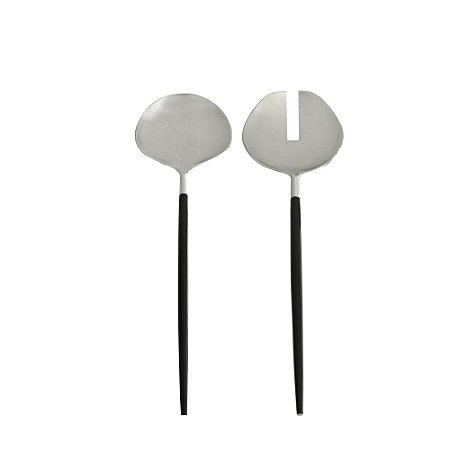 CJ 2PC AÇO INOX P/SALADA KYOTO INOX/PRETO