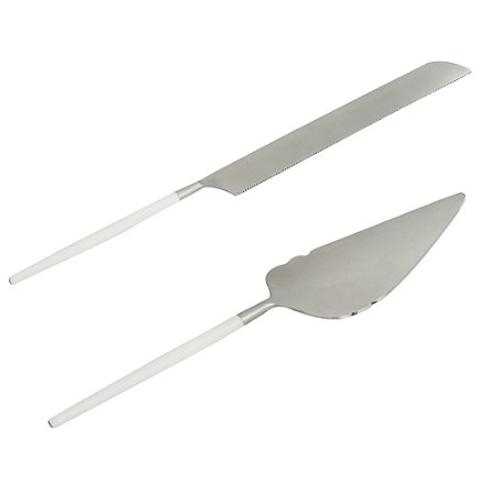 CJ 2PC AÇO INOX P/BOLO KYOTO INOX/OFF WHITE