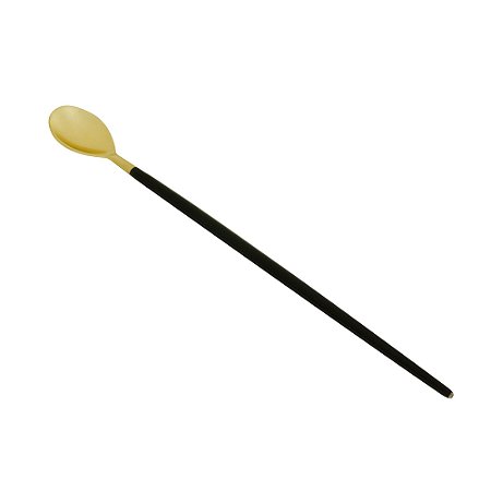 COLHER AÇO INOX BAILARINA KYOTO DOURADO/PRETO 30cm