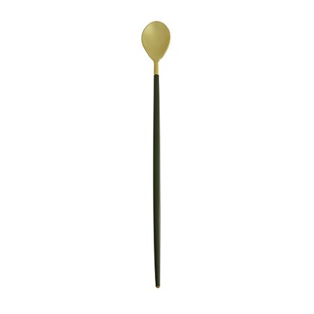 COLHER AÇO INOX BAILARINA KYOTO DOURADO/OLIVA 30cm
