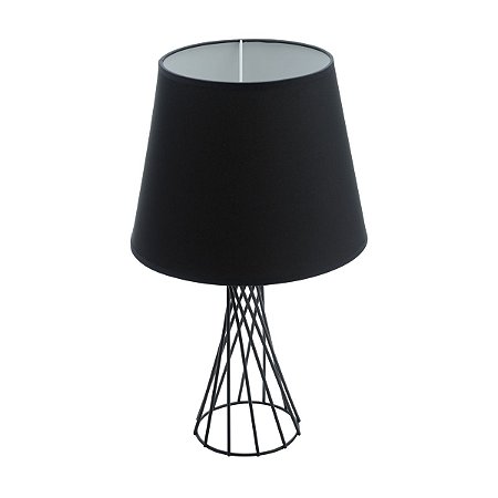 ABAJUR METAL BIVOLT PRETO 27x47cm