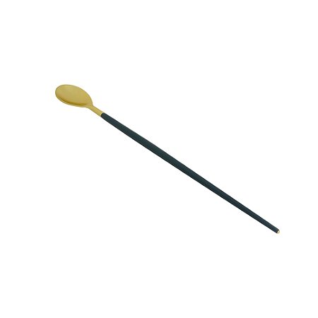 COLHER AÇO INOX BAILARINA KYOTO DOURADO/AZUL 30cm