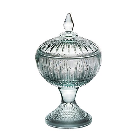 POTICHE DECORATIVA CRISTAL C/PÉ QUEEN VERDE 11x18cm