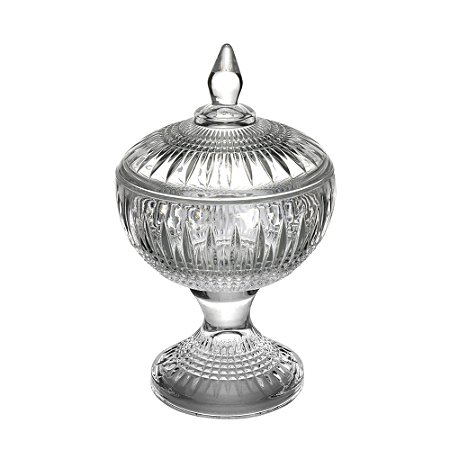 POTICHE DECORATIVA CRISTAL C/PÉ QUEEN 11x18cm