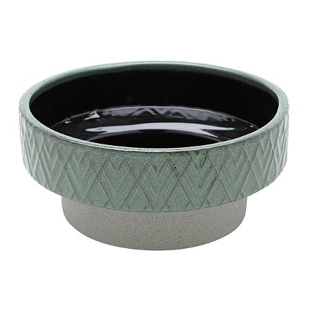 VASO DECORATIVO CERÂMICA VERDE 25x11cm