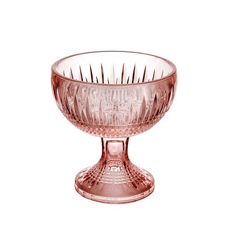 CENTRO DE MESA CRISTAL C/PÉ QUEEN ROSA 14x15cm