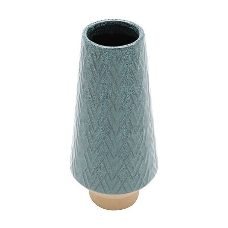 VASO DECORATIVO CERÂMICA AZUL 14x29cm
