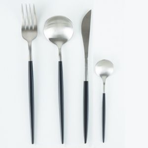 FAQUEIRO 24PC AÇO INOX KYOTO INOX/PRETO