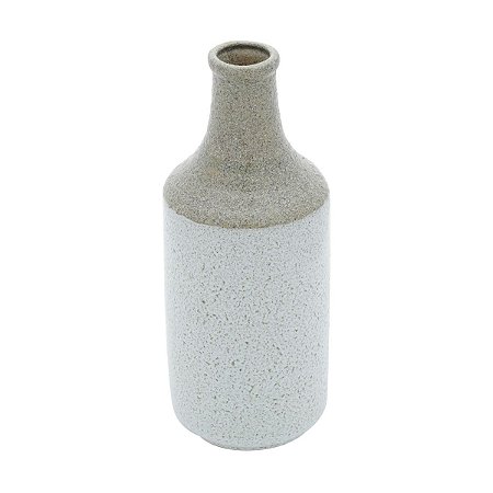 VASO DECORATIVO PORCELANA CINZA 14x36cm