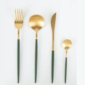 FAQUEIRO 24PC AÇO INOX KYOTO DOURADO/OLIVA