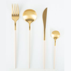 FAQUEIRO 24PC AÇO INOX KYOTO DOURADO/OFF WHITE