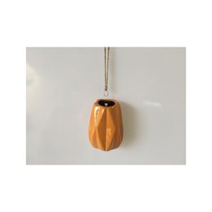 VASO DECORATIVO PORCELANA SUSPENSO LARANJA 10x8x14cm