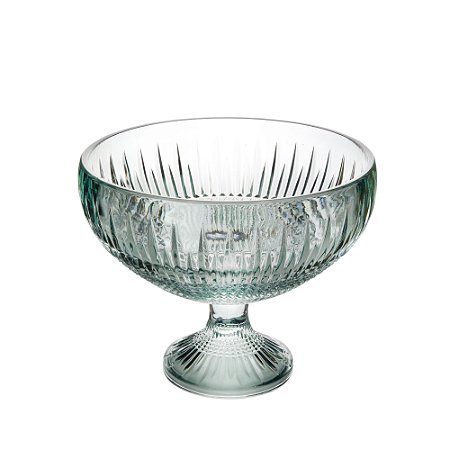 CENTRO DE MESA CRISTAL C/PÉ QUEEN VERDE 25x20cm