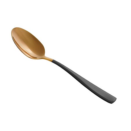 CJ 6 COLHERES AÇO INOX P/CHÁ PISA ROSÉ GOLD/PRETO