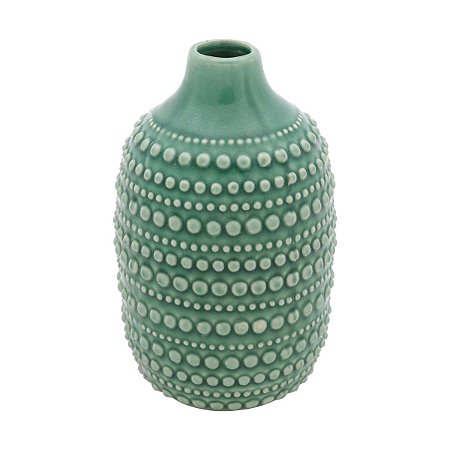 VASO DECORATIVO CERÂMICA VERDE 11x18cm
