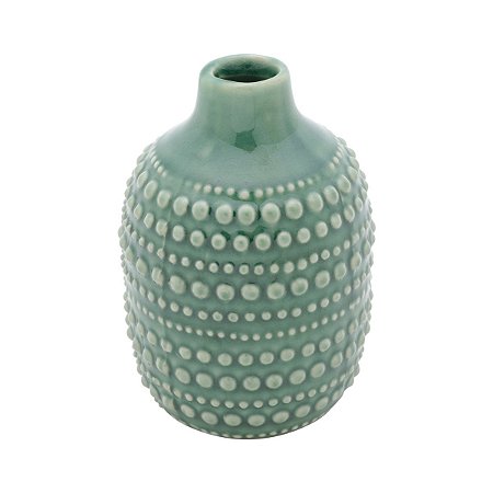 VASO DECORATIVO CERÂMICA VERDE 9x13cm