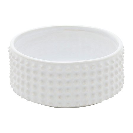 VASO DECORATIVO CERÂMICA BRANCO 16x7cm