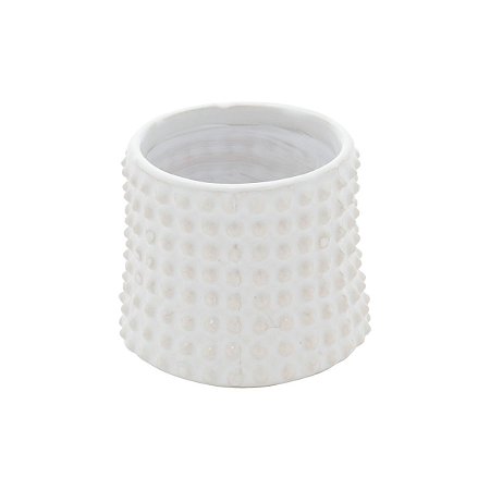 VASO DECORATIVO CERÂMICA BRANCO 8x7cm