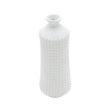 VASO DECORATIVO CERÂMICA BRANCO 10x25cm