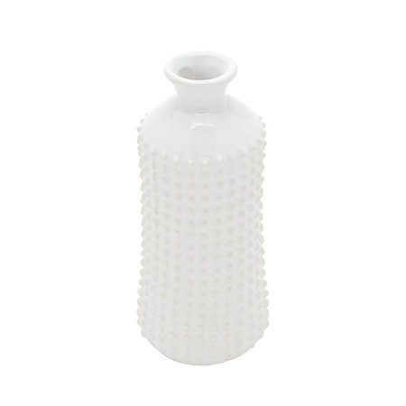 VASO DECORATIVO CERÂMICA BRANCO 9x20cm