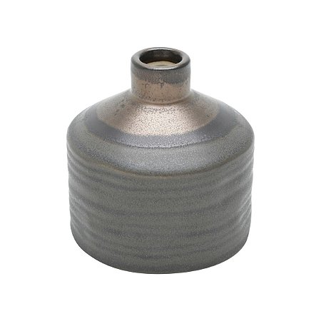 VASO DECORATIVO CERÂMICA CINZA 9x9cm