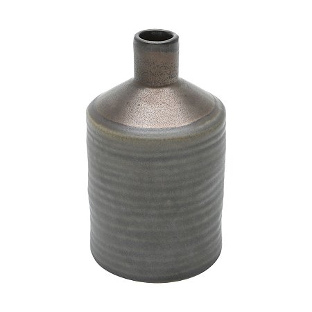 VASO DECORATIVO CERÂMICA CINZA 9x15cm