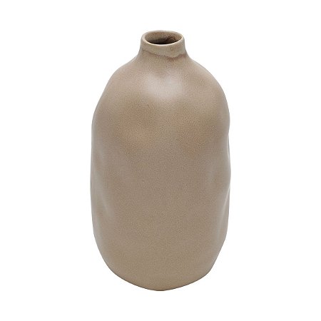 VASO DECORATIVO CERÂMICA AREIA 17x31cm