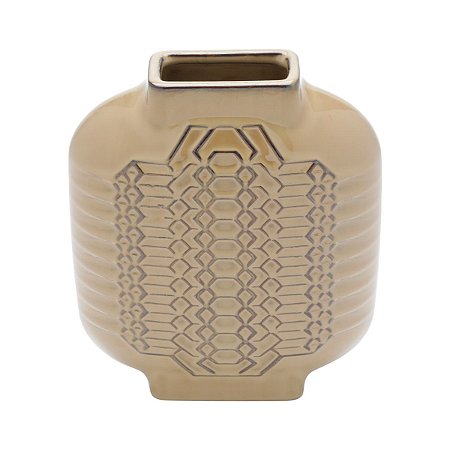 VASO DECORATIVO CERÂMICA AREIA 19x8x20cm