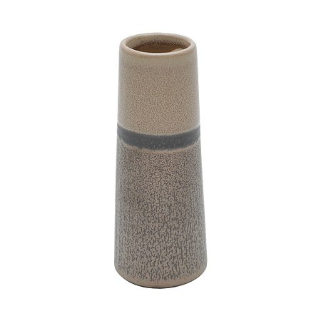 VASO DECORATIVO CERÂMICA MARROM/AREIA 6x15cm