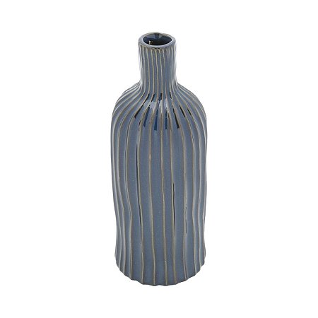 VASO DECORATIVO CERÂMICA PRETO 11x28cm