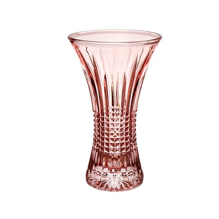 VASO CRISTAL QUEEN ROSA 16x10x30cm