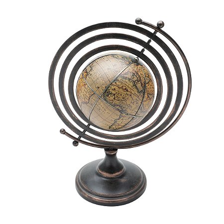 GLOBO MUNDI DECORATIVO METAL 37x20x50cm