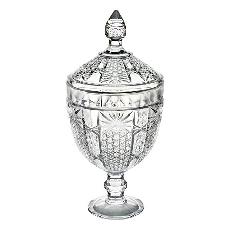 POTICHE DECORATIVA CRISTAL C/PÉ PRINCESS 15x32cm
