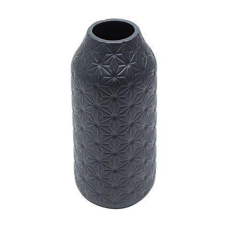 VASO DECORATIVO CERÂMICA PRETO 14x31cm