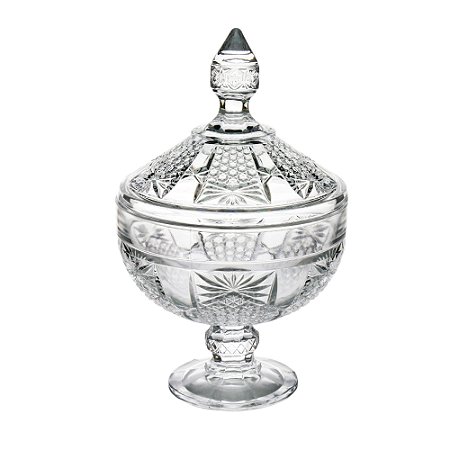 POTICHE DECORATIVA CRISTAL C/PÉ PRINCESS 15x24cm