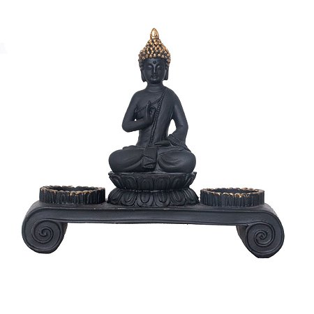 PORTA VELAS POLIRESINA BUDA 23x8x20cm