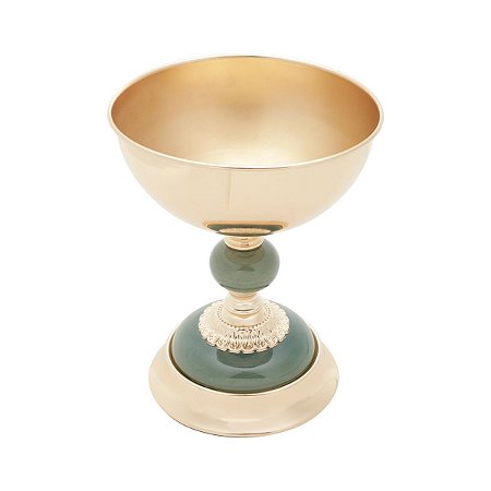 CENTRO DE MESA METAL DOURADO/VERDE 20x26cm