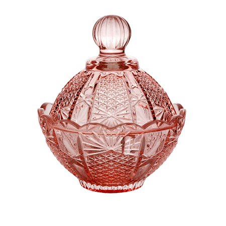 POTICHE DECORATIVO CRISTAL PRINCESS ROSA 11x11cm