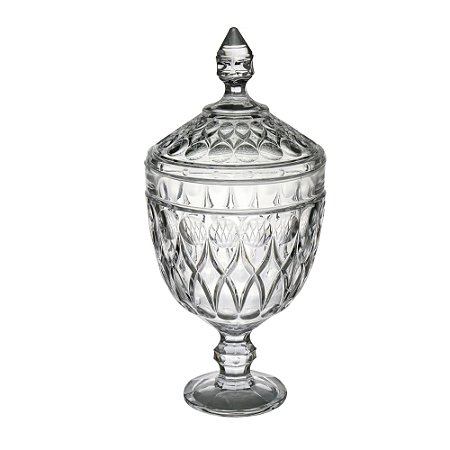 POTICHE DECORATIVA CRISTAL C/PÉ ANGEL 15x32cm