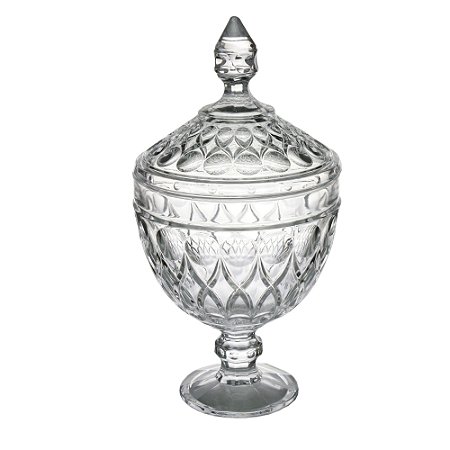 POTICHE DECORATIVA CRISTAL C/PÉ ANGEL 15x28cm