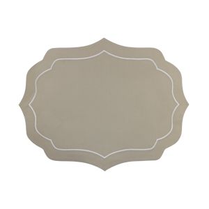 JOGO AMERICANO 2PC ALGODÃO BORDADO BEGE/BRANCO 37x47cm