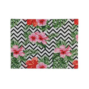 JOGO AMERICANO 2PC ALGODÃO FLORES VERDE 33x45cm